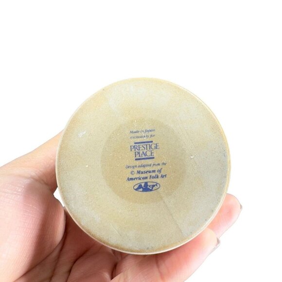 Prestige Place Pottery Trinket Covered Dish Museum of American Folk Art Japan - Picture 9 of 14